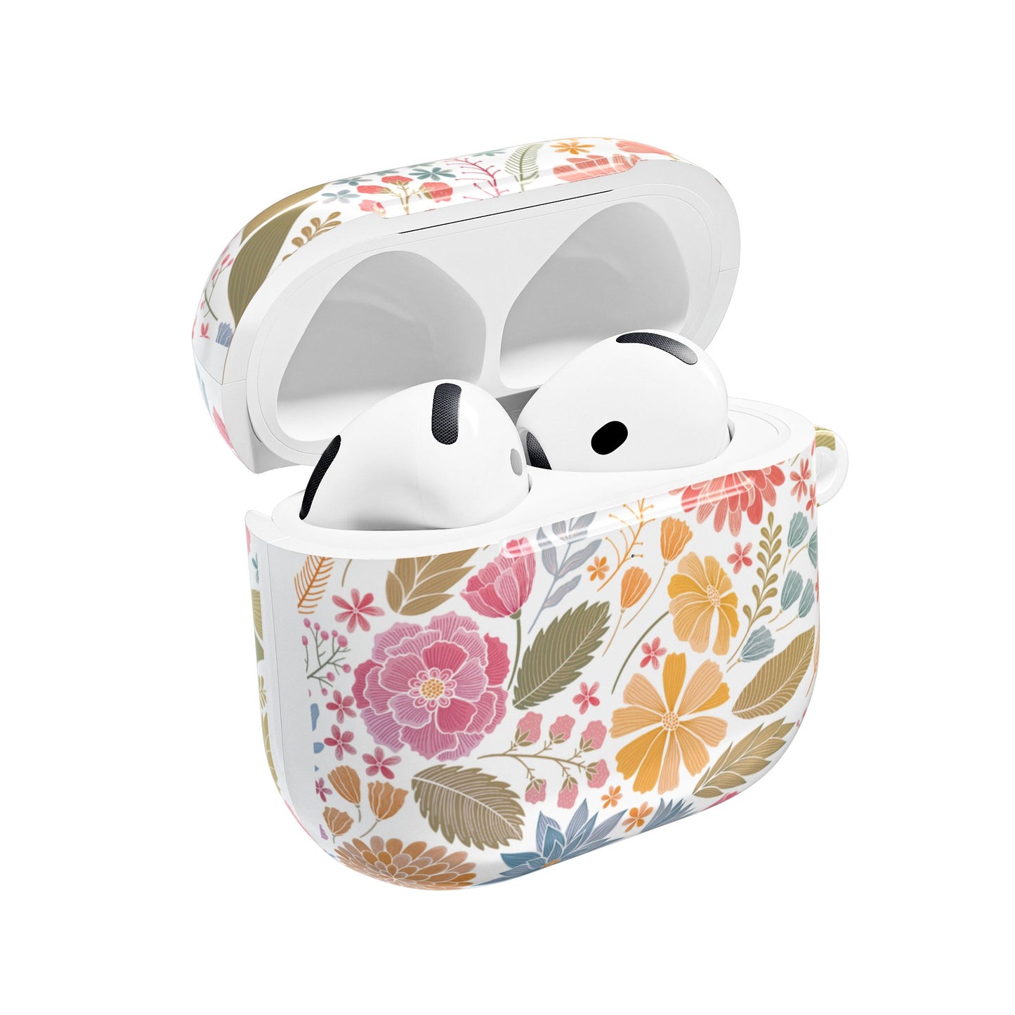 Floral AirPod Cases, Colorful Fun Print, Perfect Gift for Stylish Music Lovers, Custom Earbud Holder, Protective Headphone Covers,