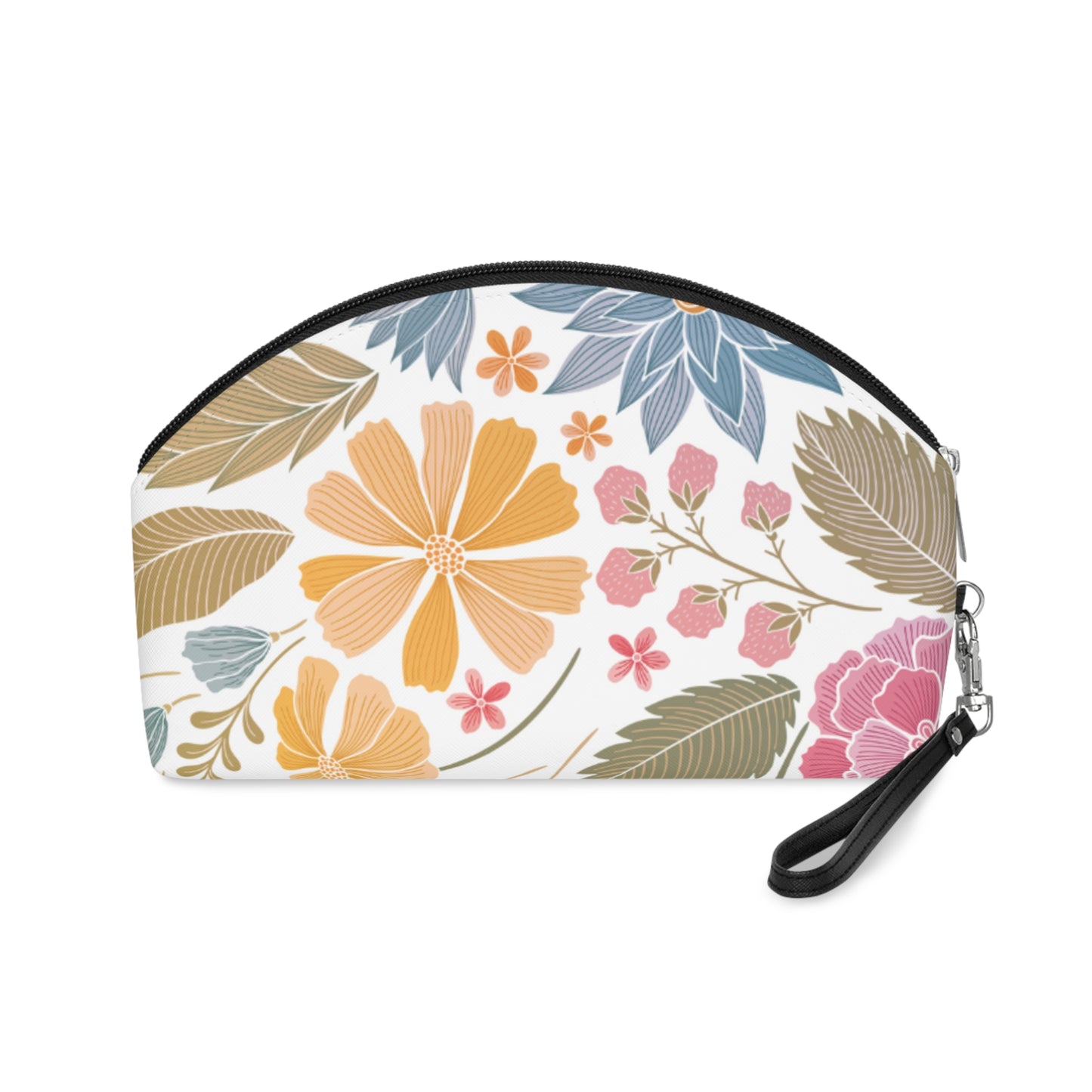 Boho Floral Makeup Bag, Bright Colors Cosmetic Pouch, Travel Bag, Great Gift, Stocking Stuffer, Fun Print Organizer