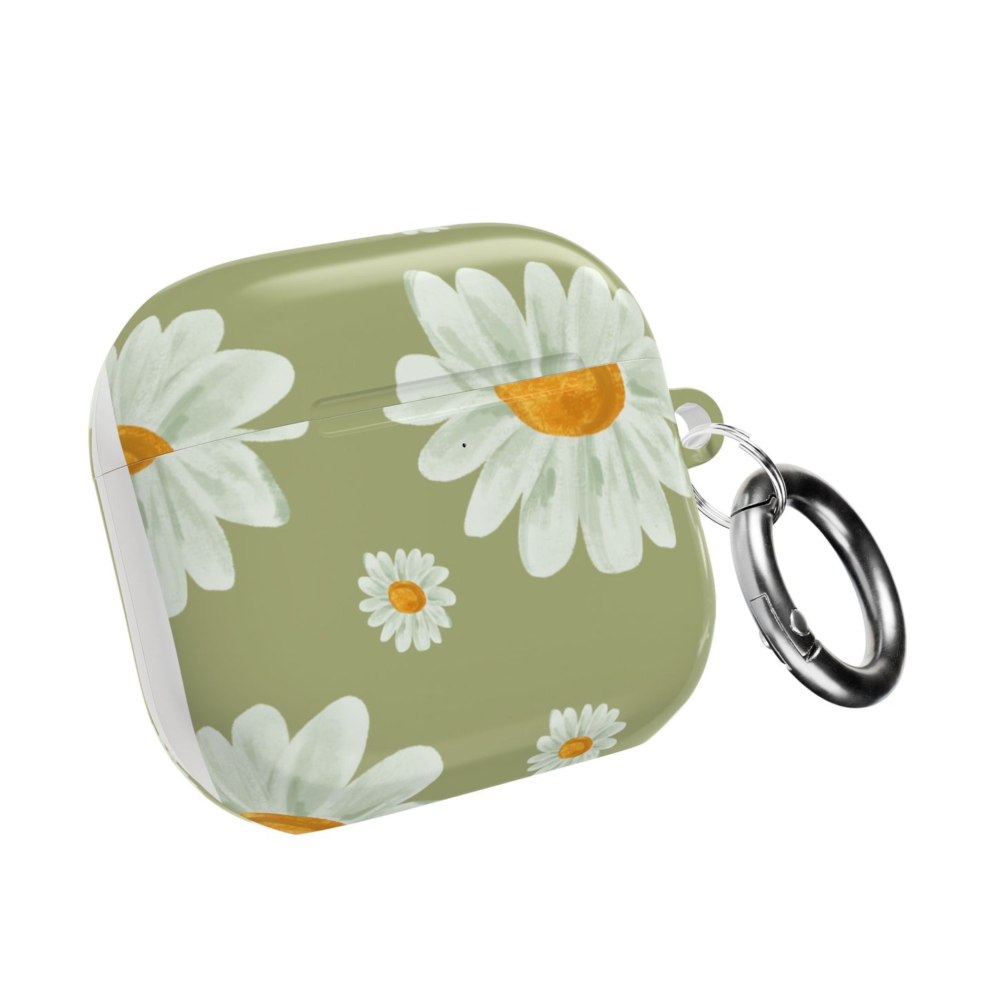 Daisy AirPod Cases, Green Floral Design, Fun and Bright Cover, Great Gift, Stocking Stuffer, Unique Earphone Holder, Spring Flowers