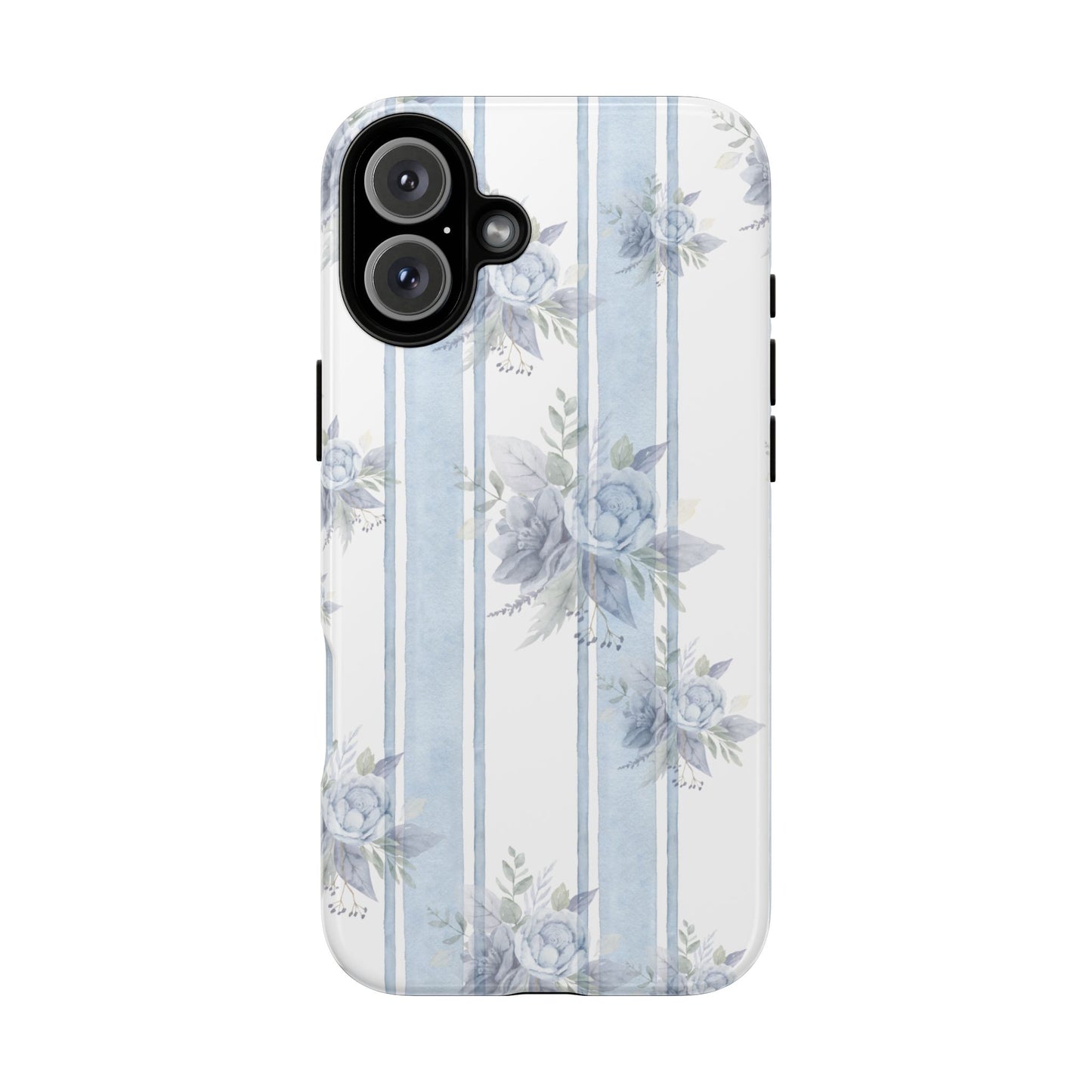 Floral Striped Phone Case, Tough Phone Protector, Ideal Gift for Spring, Mother's Day, Stylish Tech Accessories, Elegant Floral Design
