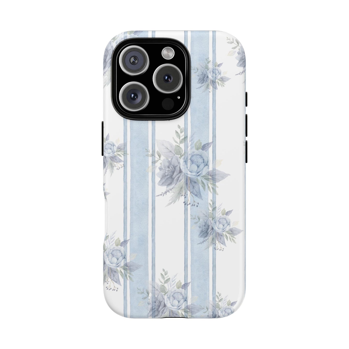 Floral Striped Phone Case, Tough Phone Protector, Ideal Gift for Spring, Mother's Day, Stylish Tech Accessories, Elegant Floral Design