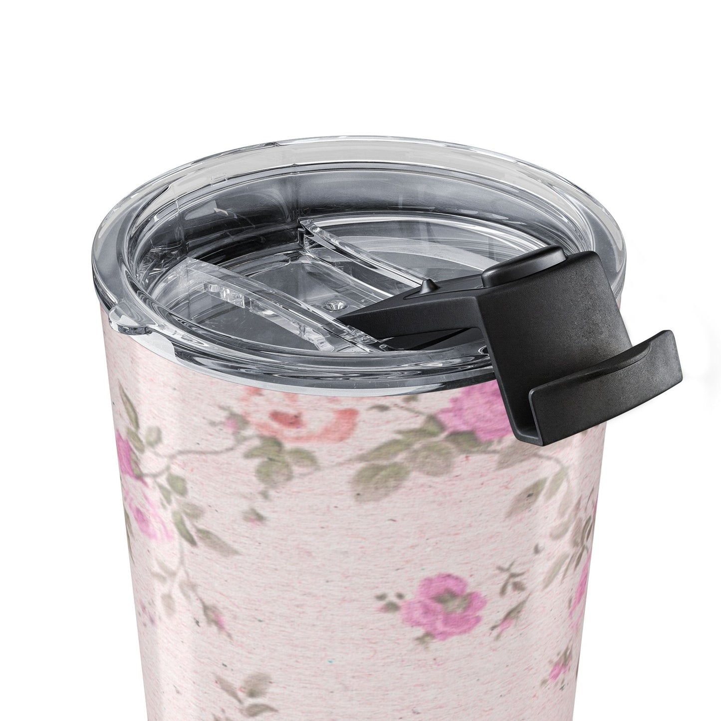 Floral Pink Tumbler 20oz, Insulated Travel Mug, Coffee Cup, Sister Gift, Floral Lover, Wedding Favors