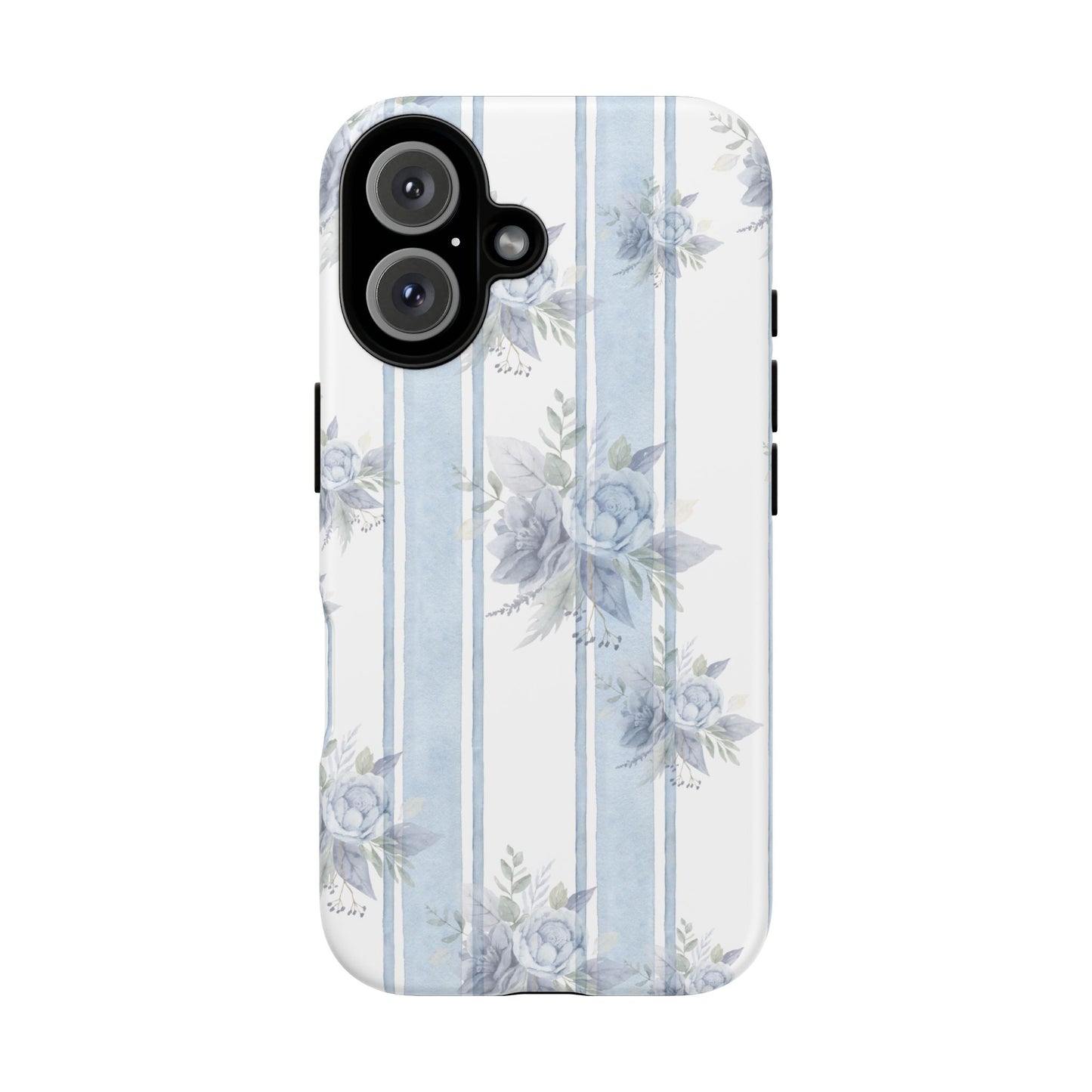 Floral Striped Phone Case, Tough Phone Protector, Ideal Gift for Spring, Mother's Day, Stylish Tech Accessories, Elegant Floral Design