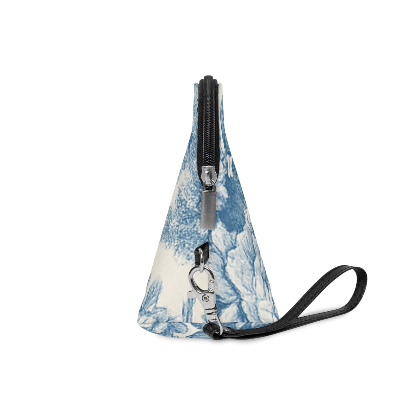 Blue Toile Makeup Bag - Blue Floral Travel Bag, Great Gift, Stocking Stuffer, One of a Kind, Can Hold Everything