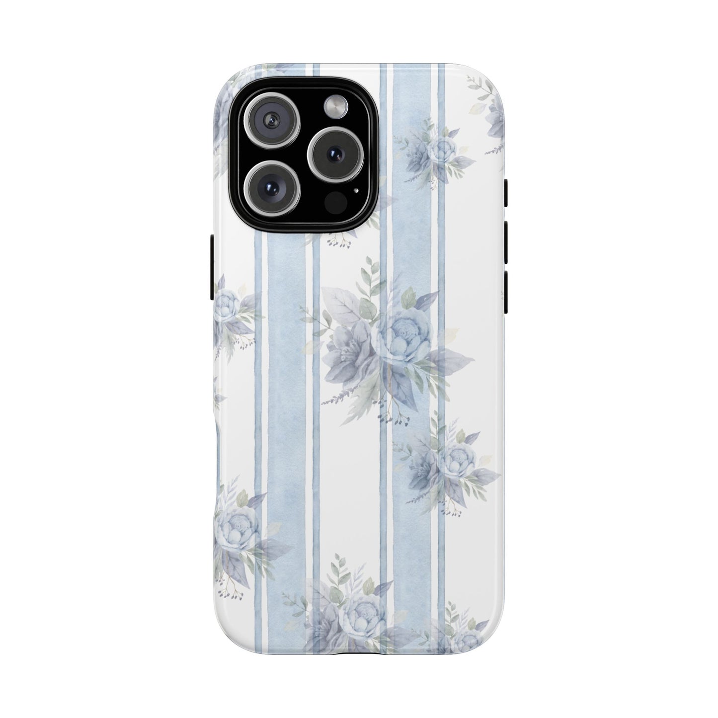 Floral Striped Phone Case, Tough Phone Protector, Ideal Gift for Spring, Mother's Day, Stylish Tech Accessories, Elegant Floral Design