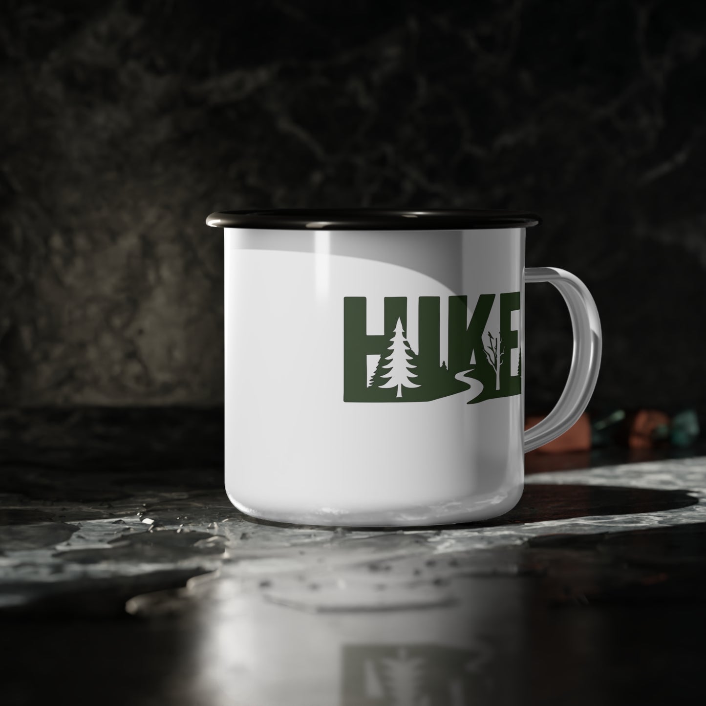 Enamel Mug: Outdoor Camping Coffee Cup, Hiking Gift, Stocking Stuffer - Rustic Drinkware, Adventure Gear, Campfire Essentials, Wilderness