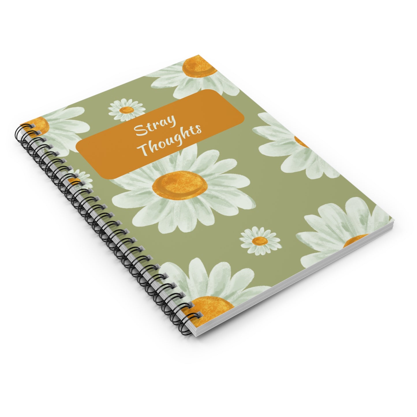 Daisy Spiral Notebook - Ruled Line, Journal, Gifts, Stray Thoughts, Ideas, Notebook for Writing, Stationery