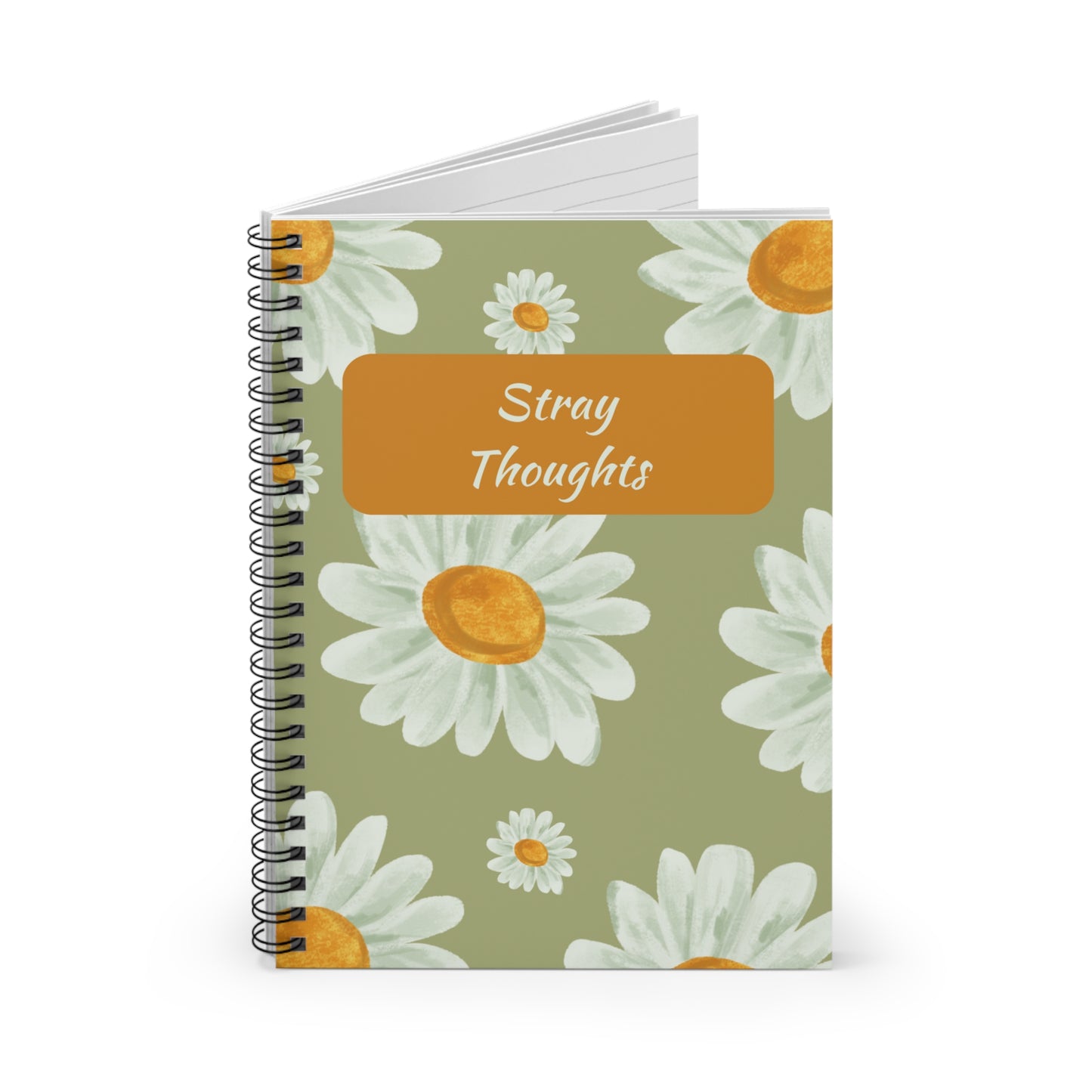 Daisy Spiral Notebook - Ruled Line, Journal, Gifts, Stray Thoughts, Ideas, Notebook for Writing, Stationery