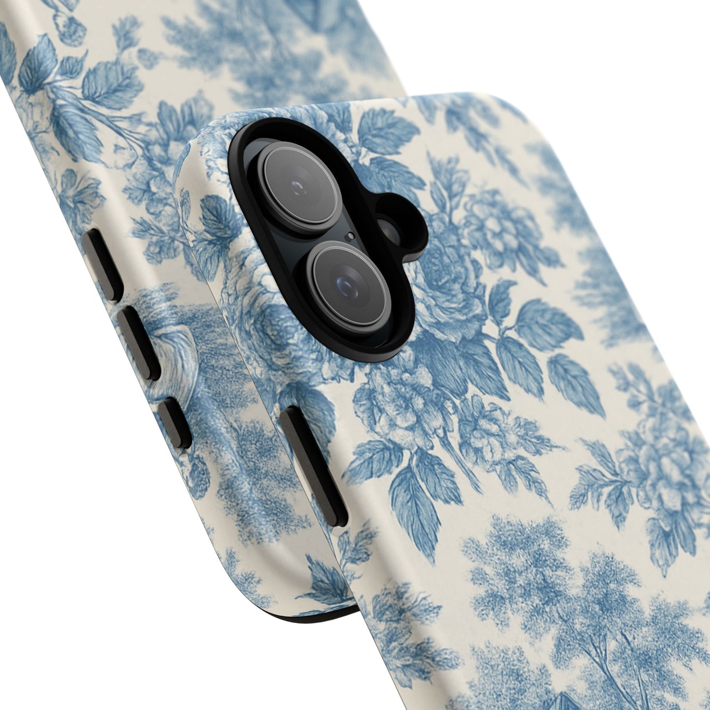 Phone Case, Blue Floral Tough Case for All Sizes, Cute Stylish Gift, Toile Design