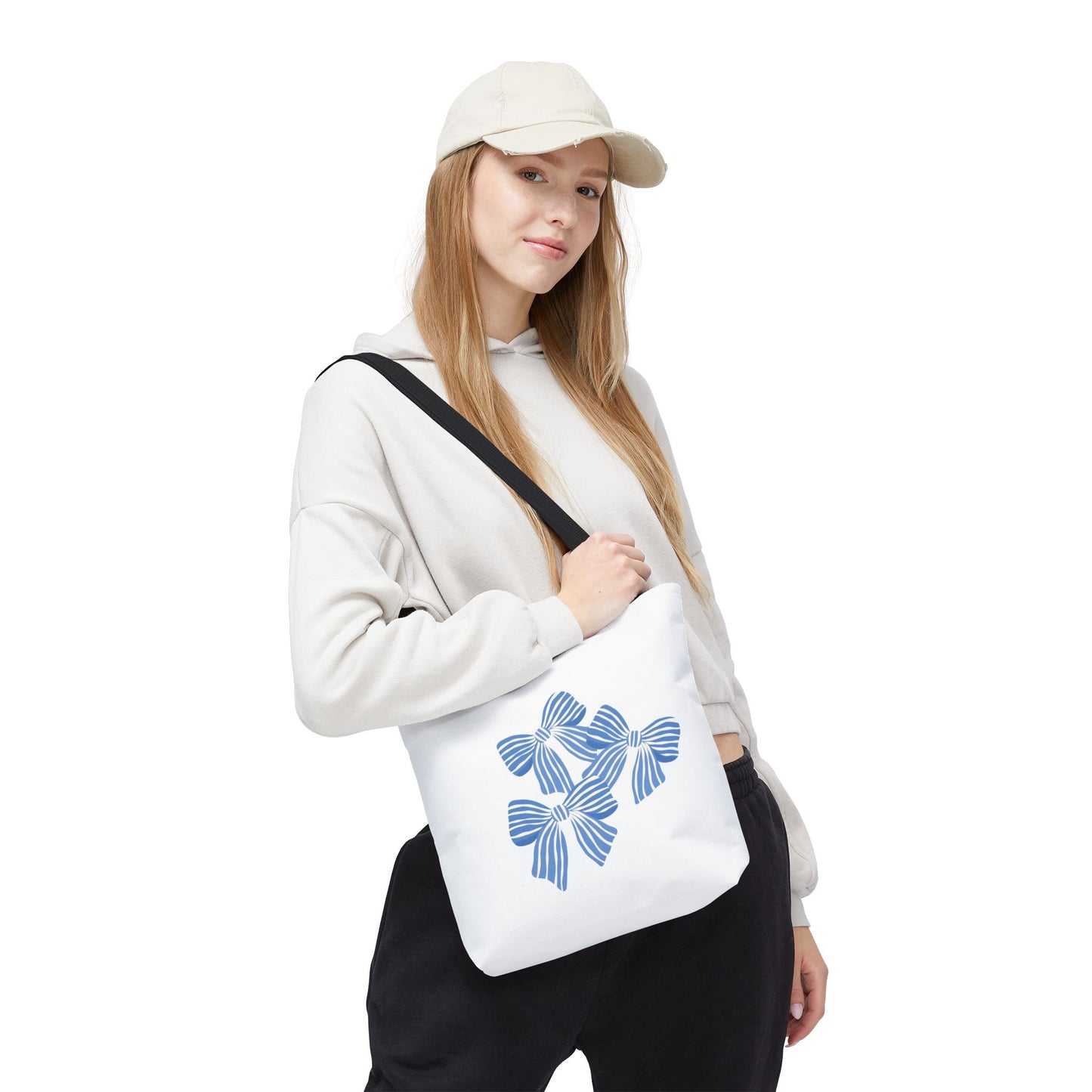 Blue Bow Tote Bag – Stylish All-Over Print for Everyday Elegance