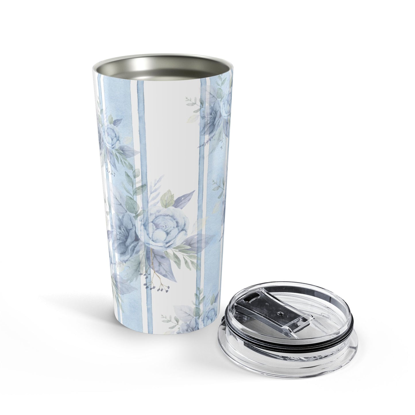 Blue Floral Tumbler | Stylish 20oz Travel Mug | Perfect for Gifts, Coffee Lovers, Home Decor, Mother's Day, Outdoor Adventures