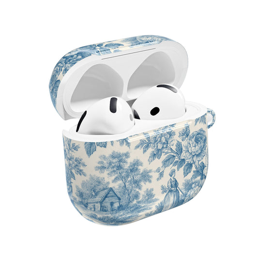 Blue Floral AirPod Cases, Cute Toile Design, Perfect Gift, Fun Style, Fashion Accessory