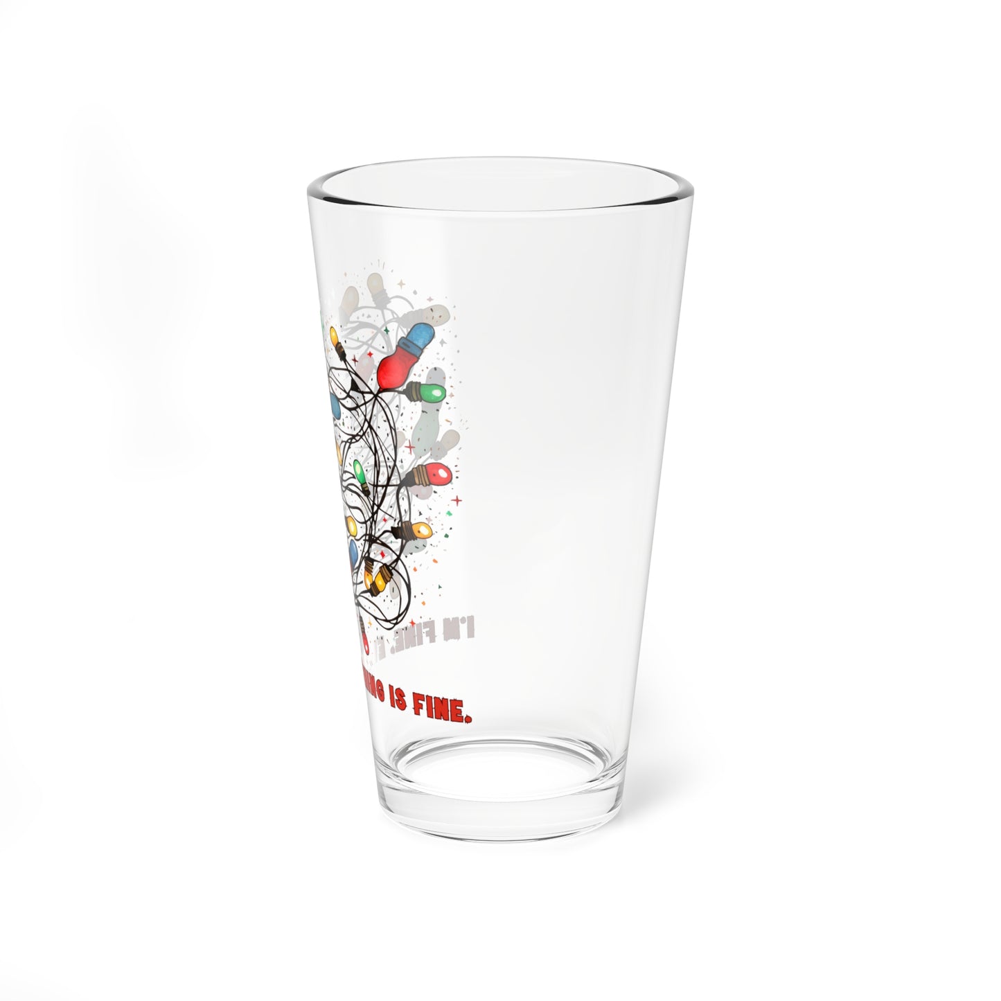 Festive Mixing Glass, 16oz | Perfect for Holiday Parties, Handmade Drinkware, Cocktail Glass, Kitchen Decor, Gift Idea