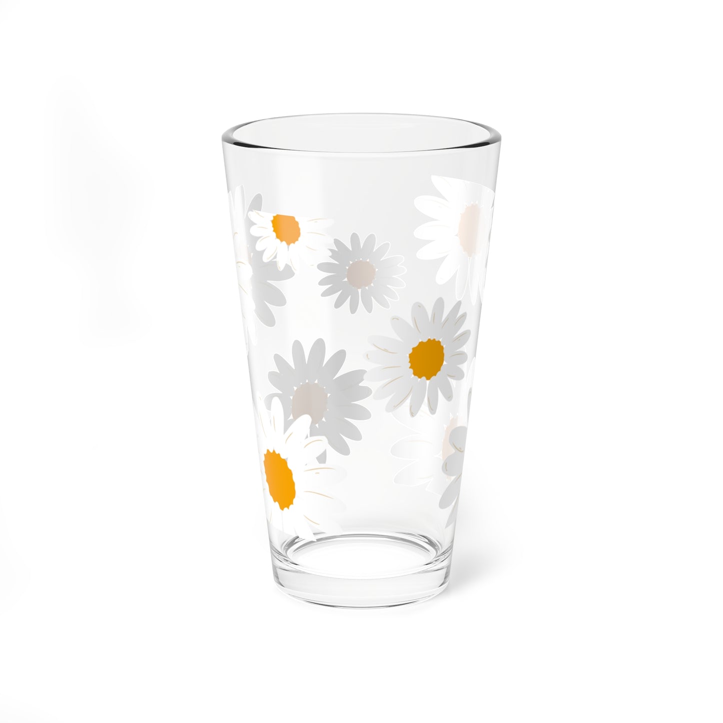 Daisy Mixing Glass, Floral Beverage Glass, 16oz Drinkware, Kitchen Decor, Gift for Garden Lovers, Spring Entertaining