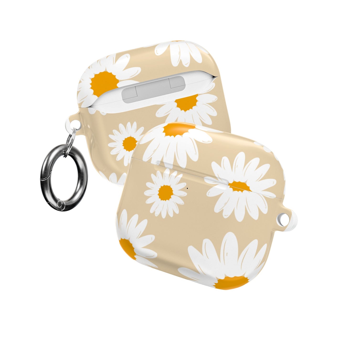 AirPod Cases, Daisy Design, Tan Background, Great Gift Idea, Stocking Stuffer, Unique AirPod Holder, Floral Print, Custom AirPod Protector
