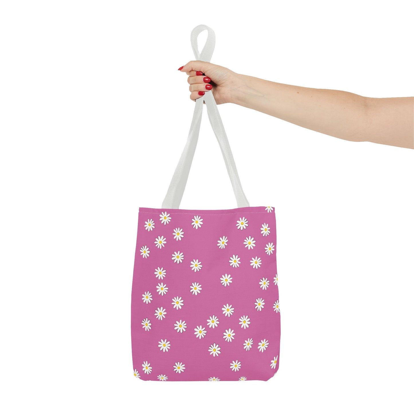 Daisy Floral Tote Bag - Stylish Pink Canvas Bag for Everyday Use