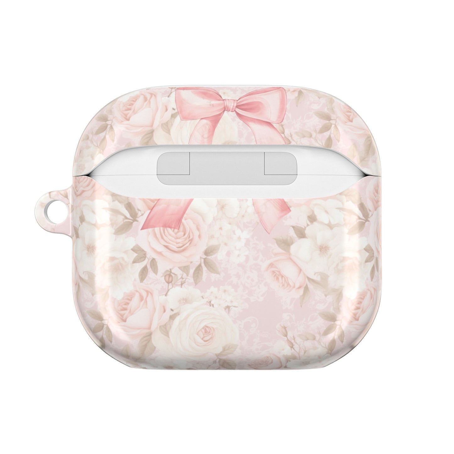 AirPod Cases, Pink Floral Bow Design, Gift or Stocking Stuffer, Unique Accessories for AirPods, Pink Accessories, Floral Print Case