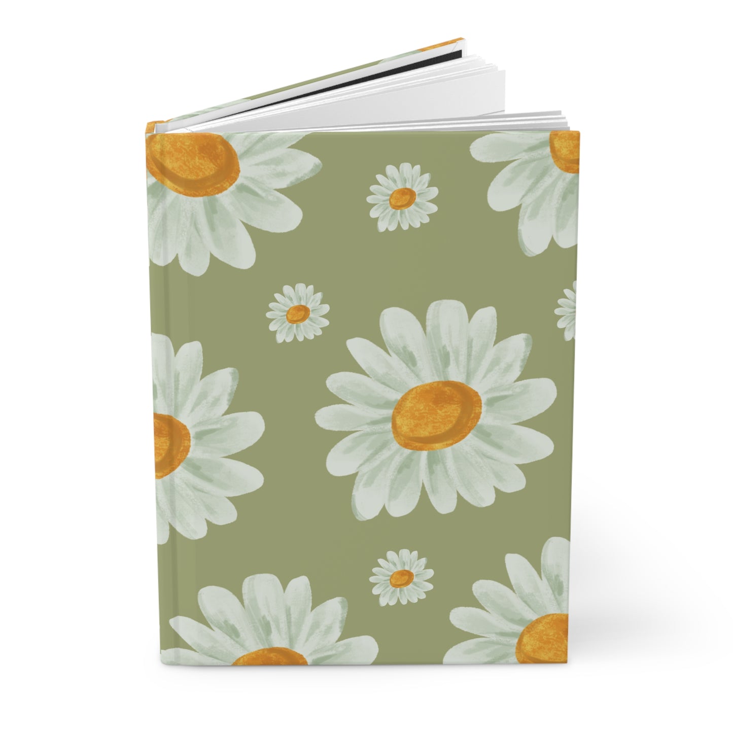 Boho Floral Sage Green Hardcover Journal - Diary Planner Sketch Book - Great Gift Idea - Stocking Stuffer