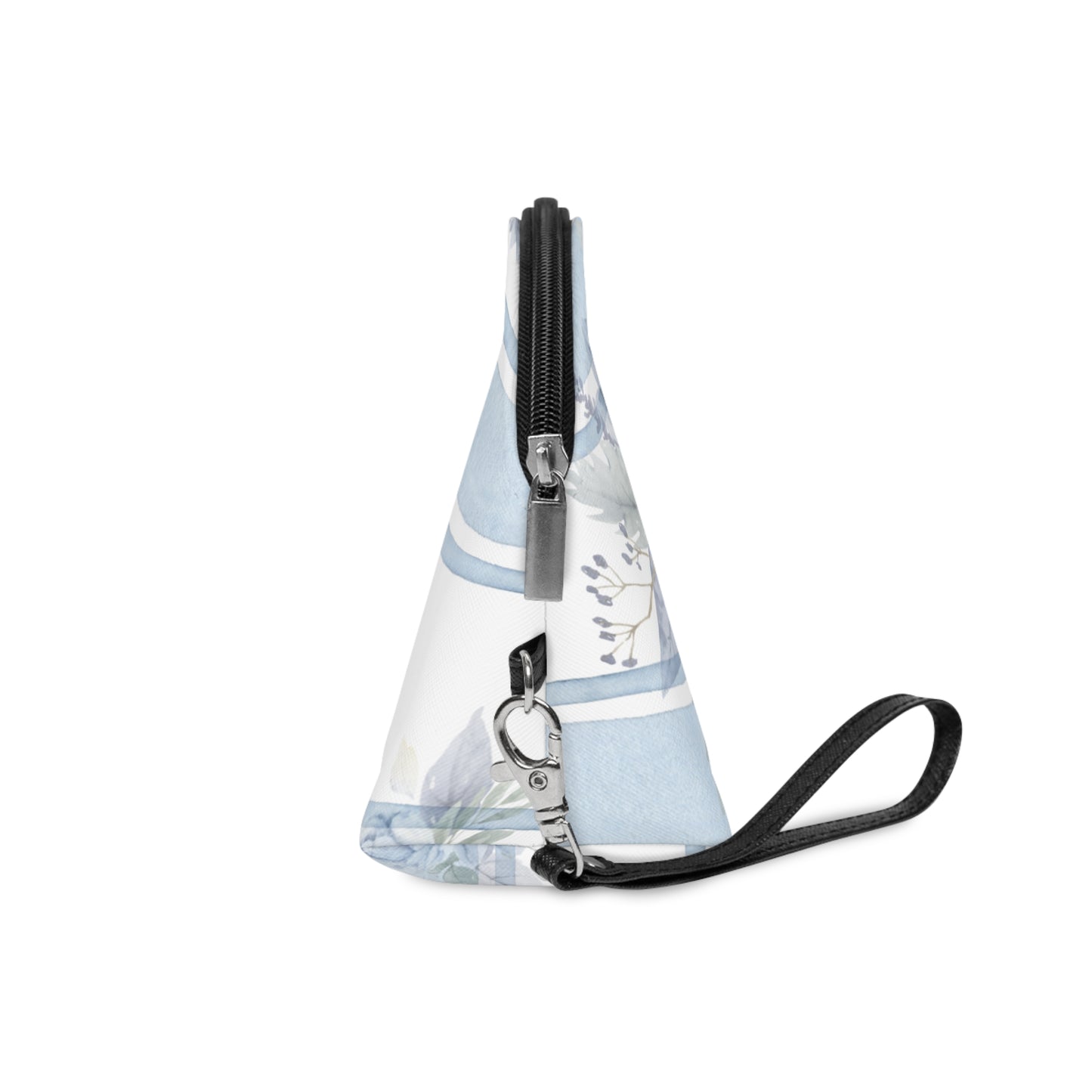 Blue Floral Striped Makeup Bag - Travel Bag - Great Gift - Stocking Stuffer, Timeless Beauty Organizer, Cosmetic Pouch for Women