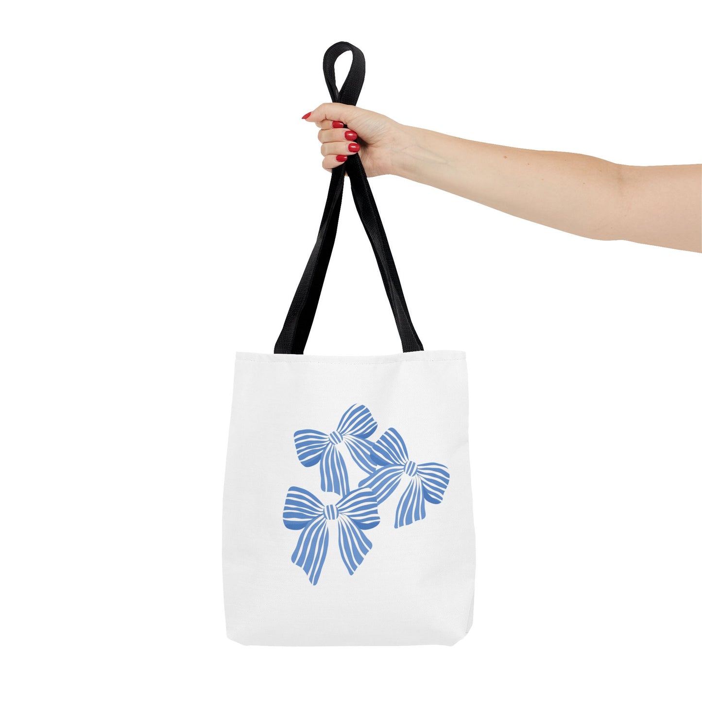 Blue Bow Tote Bag – Stylish All-Over Print for Everyday Elegance