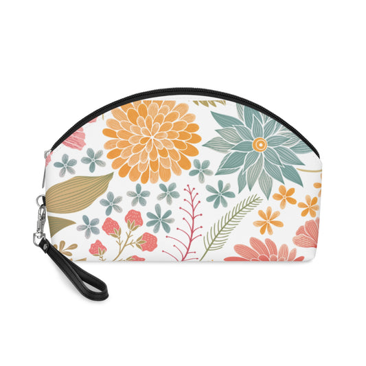 Boho Floral Makeup Bag, Bright Colors Cosmetic Pouch, Travel Bag, Great Gift, Stocking Stuffer, Fun Print Organizer