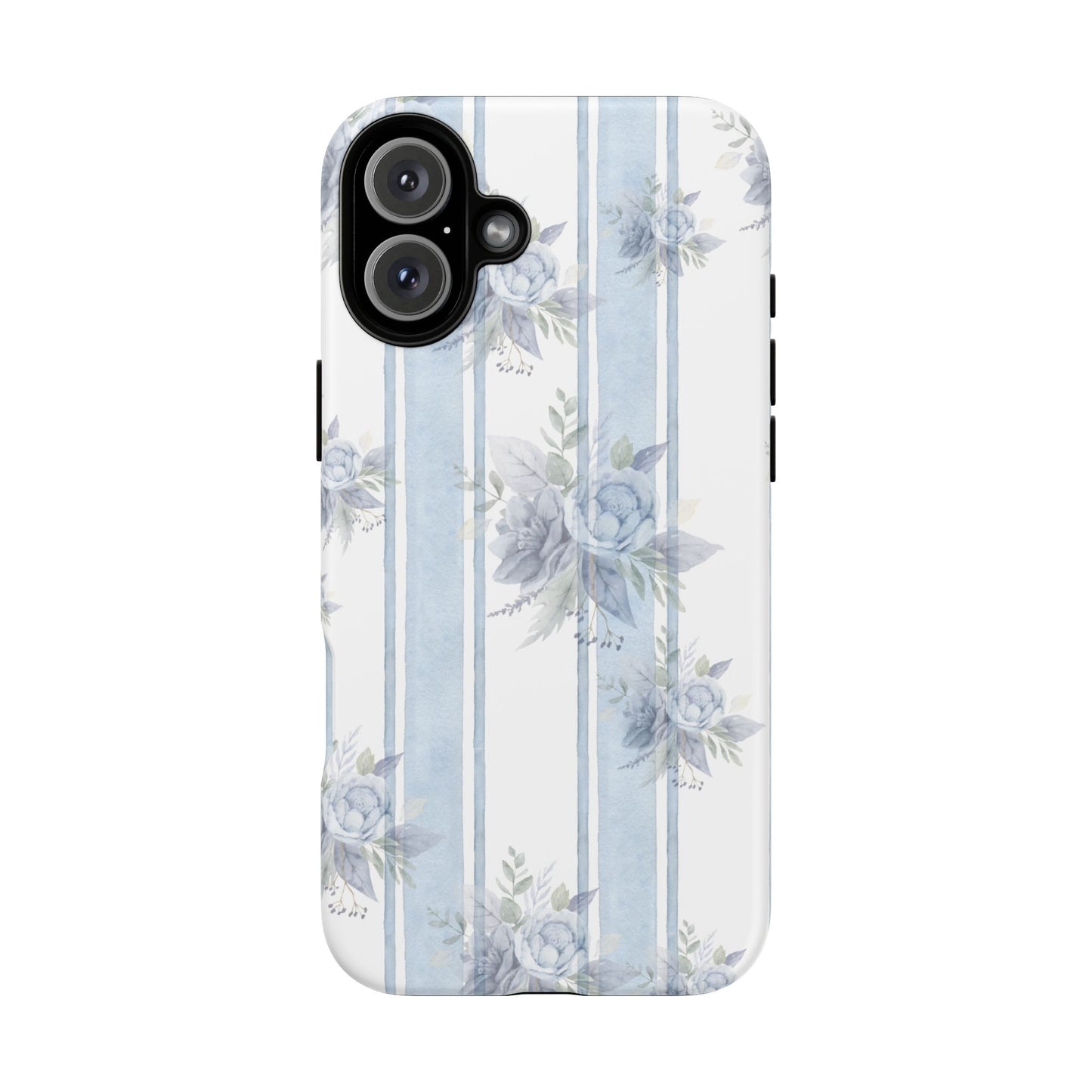 Floral Striped Phone Case, Tough Phone Protector, Ideal Gift for Spring, Mother's Day, Stylish Tech Accessories, Elegant Floral Design
