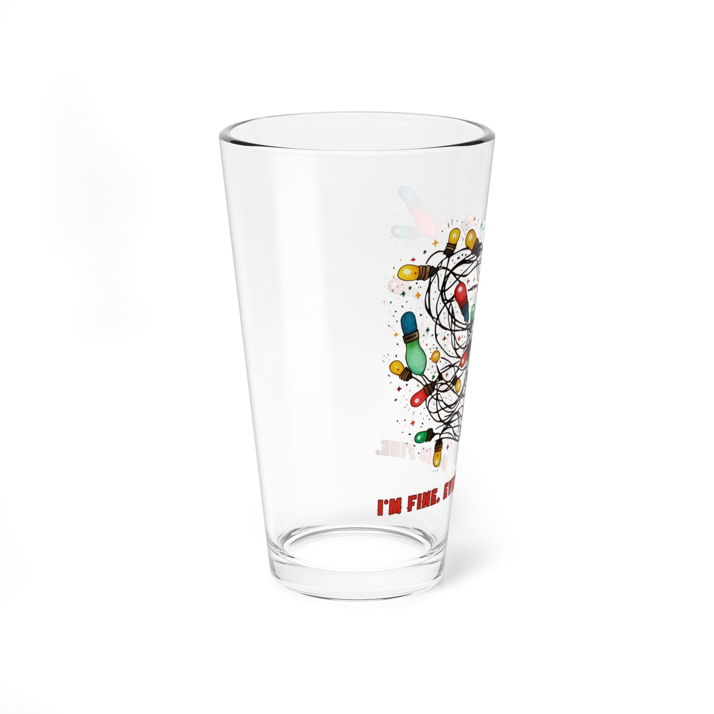 Festive Mixing Glass, 16oz | Perfect for Holiday Parties, Handmade Drinkware, Cocktail Glass, Kitchen Decor, Gift Idea