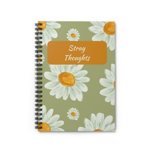 Daisy Spiral Notebook - Ruled Line, Journal, Gifts, Stray Thoughts, Ideas, Notebook for Writing, Stationery
