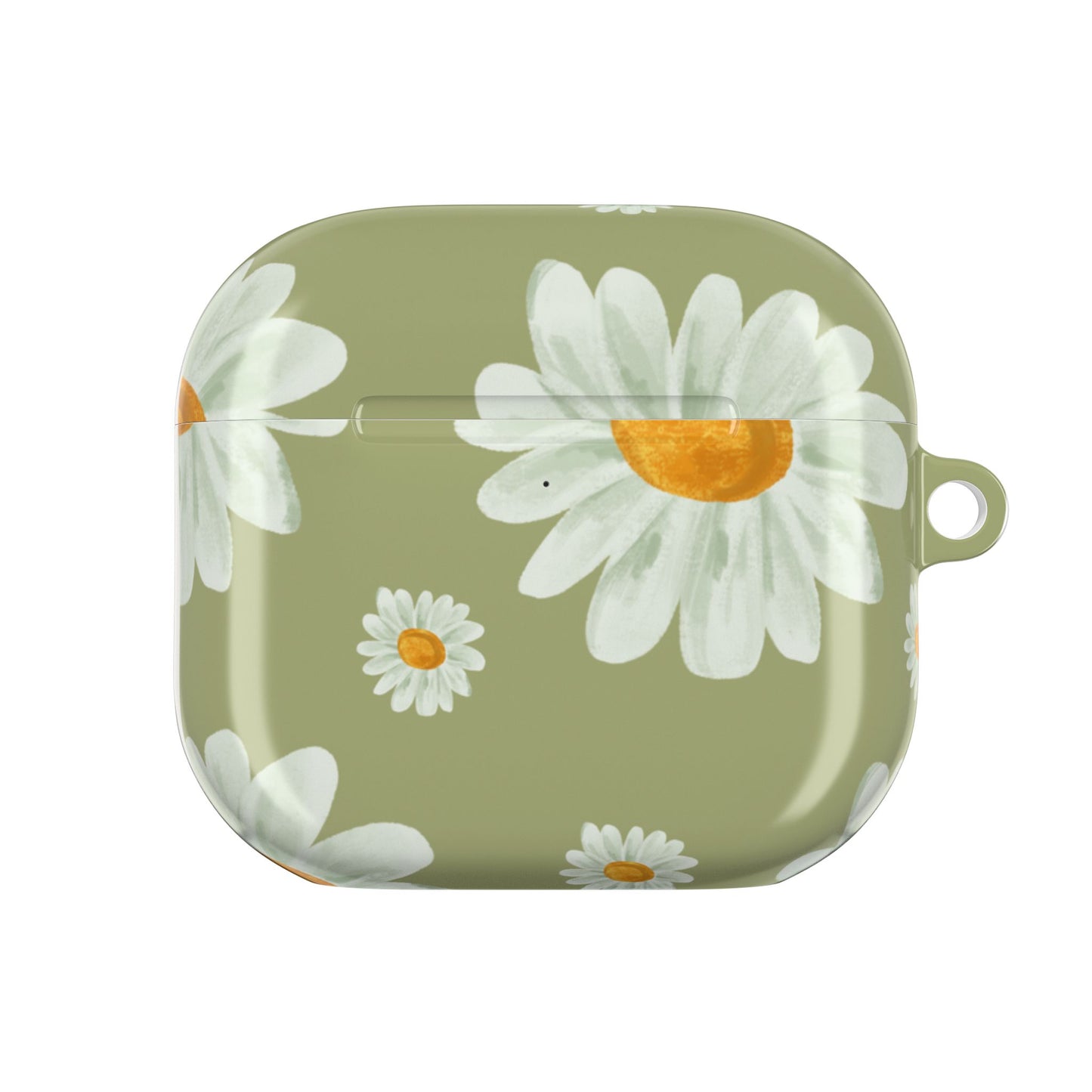 Daisy AirPod Cases, Green Floral Design, Fun and Bright Cover, Great Gift, Stocking Stuffer, Unique Earphone Holder, Spring Flowers