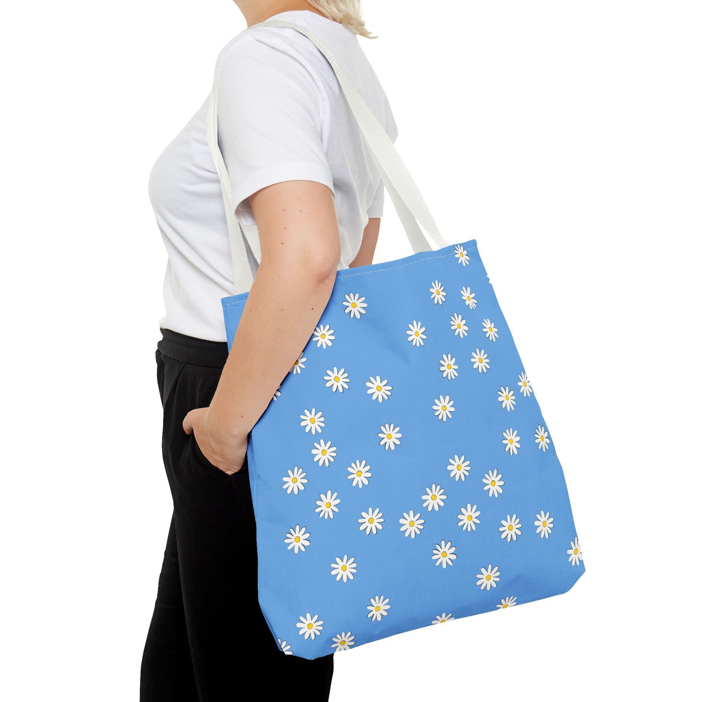 Floral Daisy Tote Bag - Stylish All-Over Print for Everyday Use