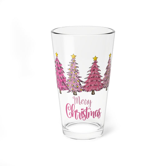 Christmas Mixing Glass, 16oz , Festive Drinkware, Holiday Gift, Home Bar Accessory, Merry Christmas Glass, Party Glass