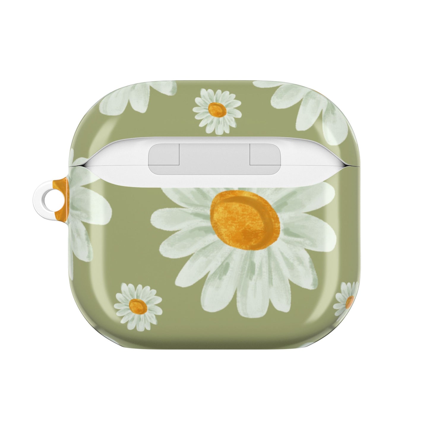 Daisy AirPod Cases, Green Floral Design, Fun and Bright Cover, Great Gift, Stocking Stuffer, Unique Earphone Holder, Spring Flowers